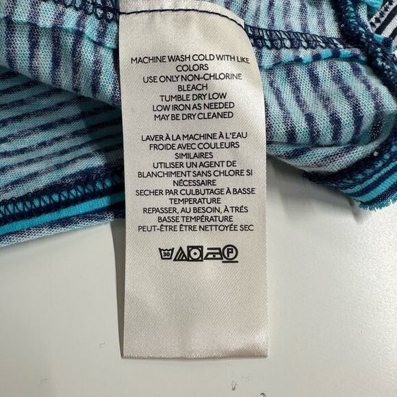 EUC | We the Free | Striped Oversized Crop Top | Blue | Small - Picture 9 of 16